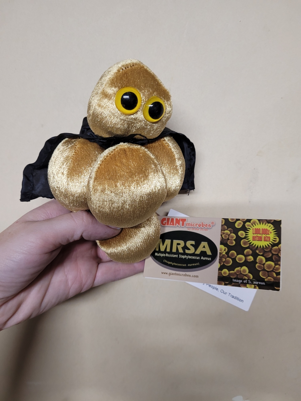 GIANTmicrobes MRSA Plush - Gold Bug with Yellow Eyes